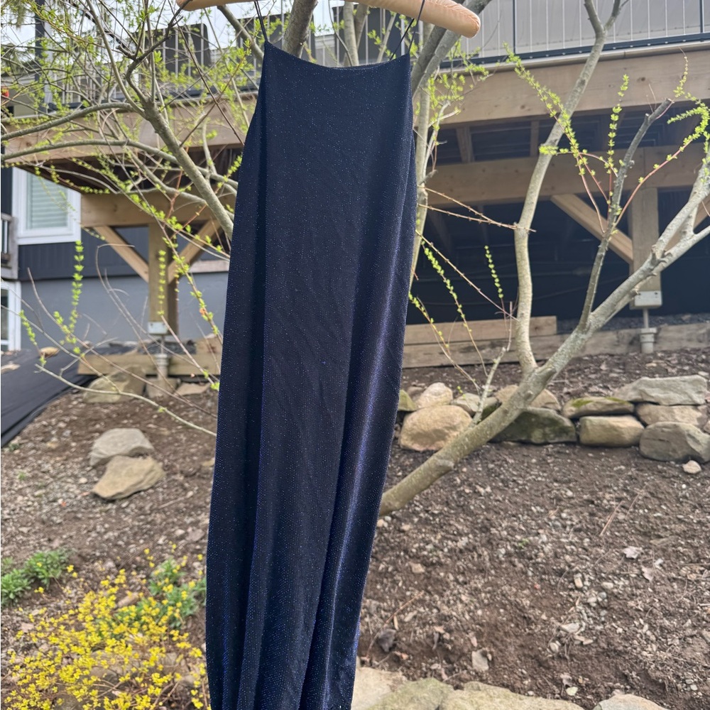Dark Blue Sparkly Maxi Dress